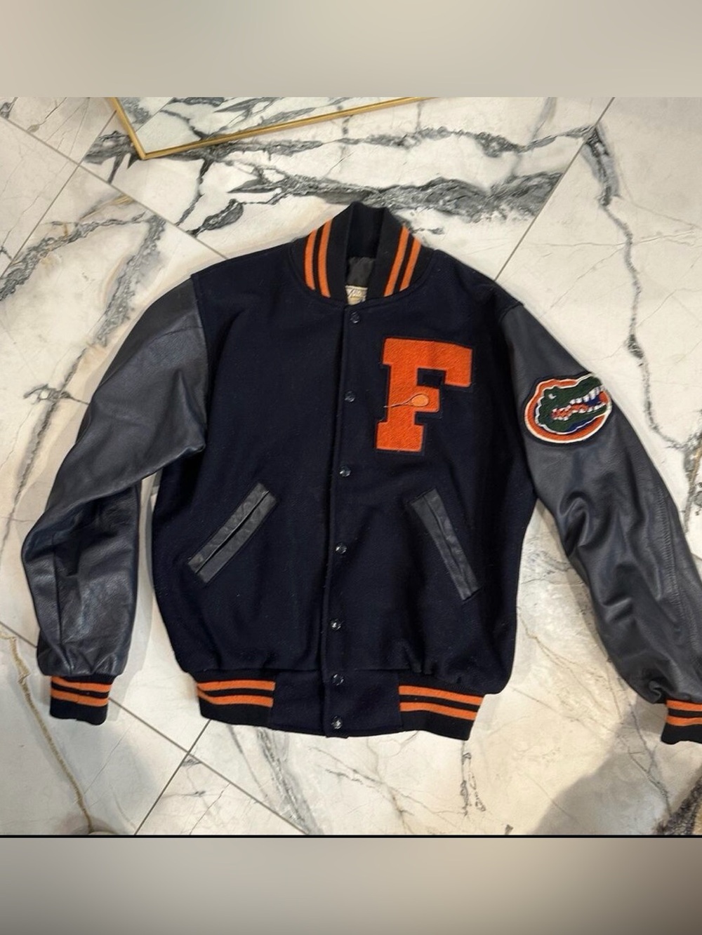 Vintage Florida Gators Varsity Letterman Jacket Wool Leather Tennis Maverick S